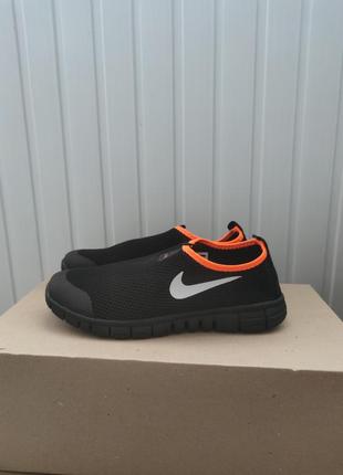 Кроссовки мокасины в сетку с оранжевым nike free run 3.02 фото