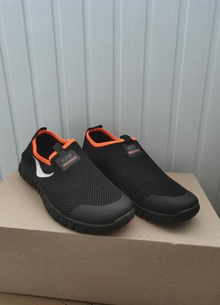Кроссовки мокасины в сетку с оранжевым nike free run 3.0