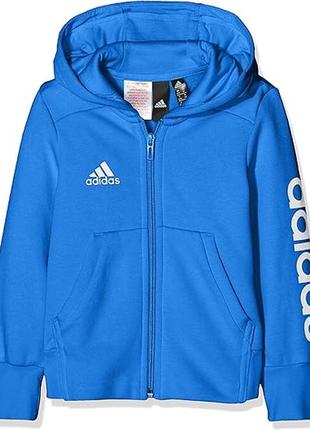 Теплая кофта капюшонка adidas, балахон зип-худи adidas с начесом, 9-10 лет