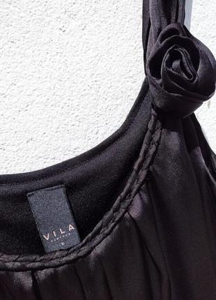 Элегантное чёрное платье vila clothes7 фото