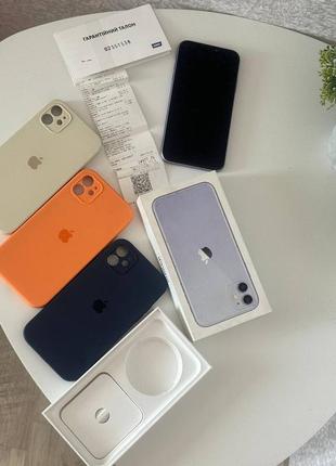 Iphone 11 128 gb neverlock идеал + 3 чехла + защитное стекло