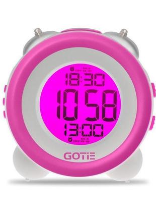 Електронний будильник gotie gbe-200f білий-фіолетовий2 фото