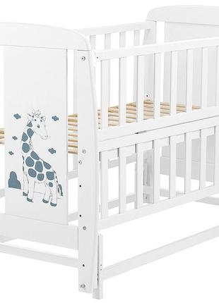 Ліжко babyroom жирафик маятник, відкидний пліч djmo-02 бук білий
