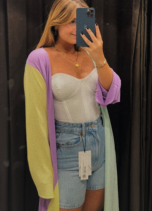 Ретро джинсовые бермуды zara 36, 38, 40, 42