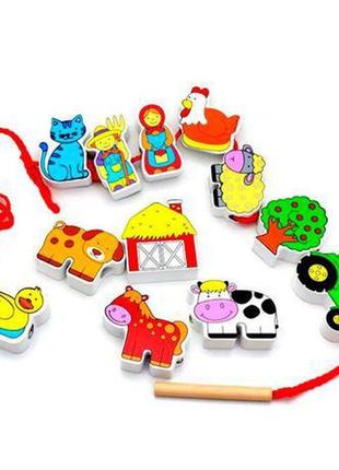 Шнурівка viga toys "ферма" 59548