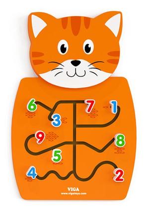 Іграшка настінна viga toys "кіт із цифрами" 50676