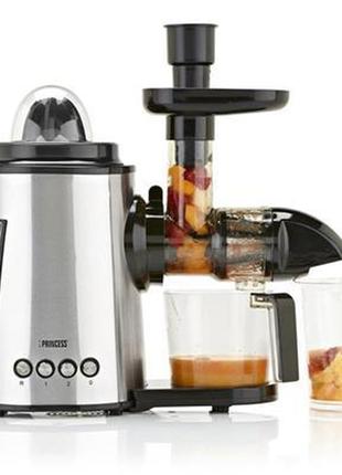 Шнекова соковижималка 2 в 1 princess 202042 center slow juicer