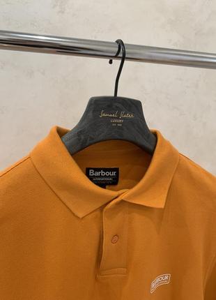 Мужская поло футболка barbour оранжевая оригинал2 фото
