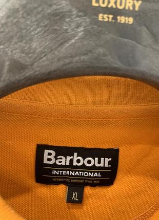 Мужская поло футболка barbour оранжевая оригинал3 фото