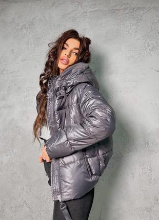 Стильна жіноча куртка zara з плащової тканини9 фото