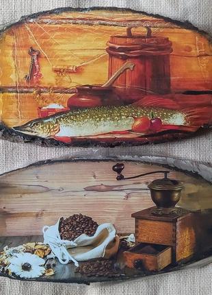 Картини фотокартини на зрізі дерева "кухонний декор"4 фото