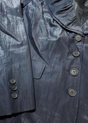 Розкішний блейзер, жакет, піджак, короткий, приталений,темно-синій, xl4 фото