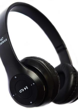 Bluetooth стерео навушники hbq mega bass p47 з mp3