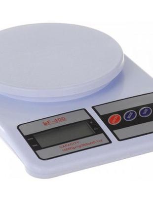 Ваги кухонні електронні domotec sf-400 з lcd дисплеєм білі до 10 кг1 фото
