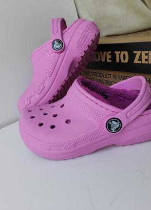 Crocs lined clog сабо на дівчинку р. с8 утеплені на флісі підкладка3 фото