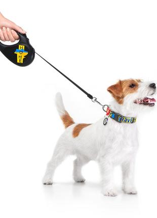 Поводок-рулетка для собак waudog r-leash, рисунок "дом" светоотражающая лента2 фото