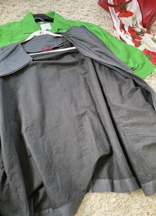 Шикарная легкая  льняная куртка /жакет оверсайз с большими накладными карманами,hovman,p16-246 фото