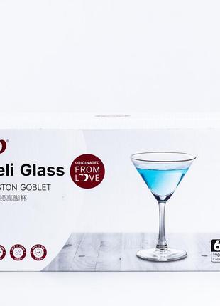 Набор бокалов для мартини 6 штук стеклянный прозрачный3 фото