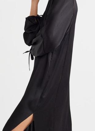 Атласное платье туника с длинным рукавом l2 фото
