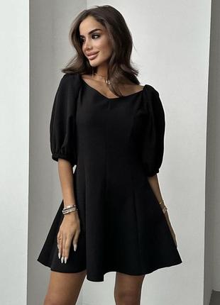 Женское нежное платье романтическое трендовое цвет черный / молоко / беж / винный / фиалка6 фото