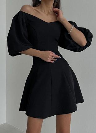 Женское нежное платье романтическое трендовое цвет черный / молоко / беж / винный / фиалка
