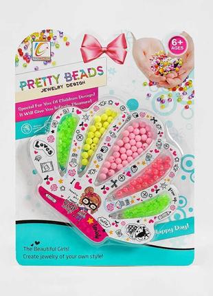 Набір бісеру “pretty beads”, 5 видів бусин, нитки, на листі /2...