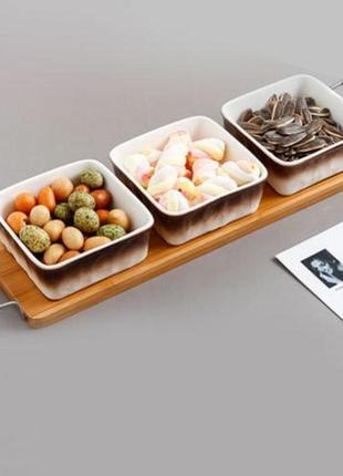 Менажницы на подставке "moon" 4пр/наб 34.5*9см yg01115-3 irs