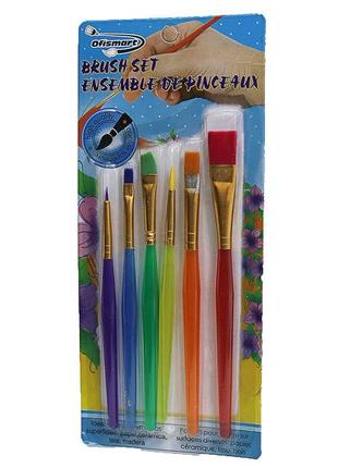 Набір кіст. нейлон. плоскі+круглі кольорові "дитячі" 6шт., // ...