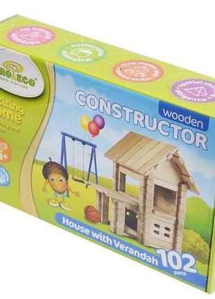 Конструктор дерев'яний ігротеко будиночок з верандою 900255 rish