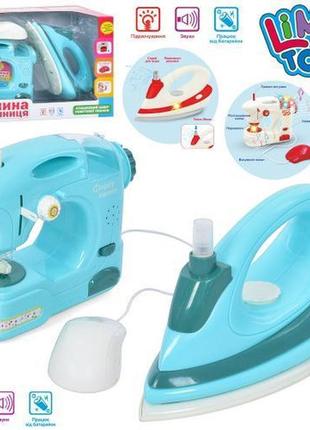 Набір побутової техніки утюг, швейна машина, музика, світло, н...