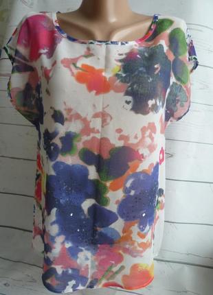 Блуза шифон в цветочный принт per una1 фото