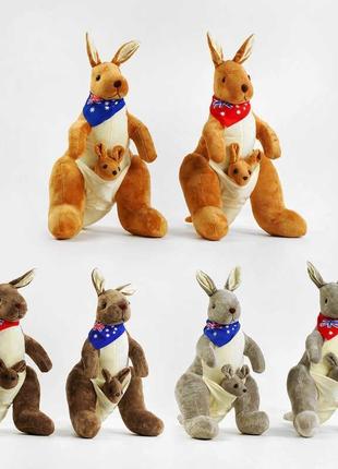 М`яка іграшка m 16136 (50) 6 видів, кенгуру, розмір 54х28 см, ...