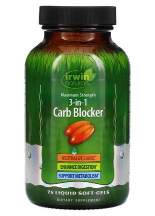 Irwin naturals, 3-in-1 carb blocker, блокатор вуглеводів 3 в 1...