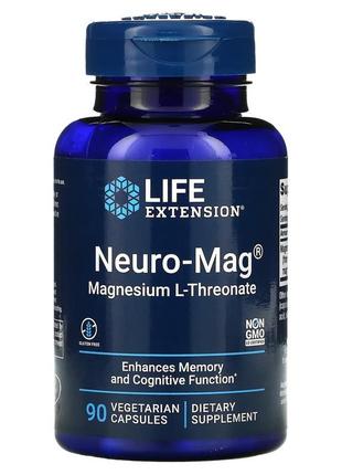 Life extension, neuro-mag, магній l-треонат, 90 вегетаріанськи...