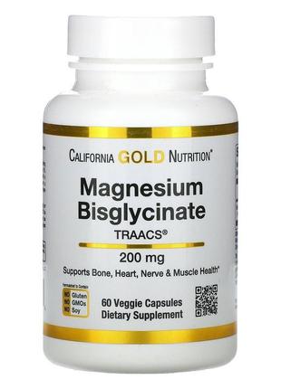 California gold nutrition, magnesium bisglycinate, 60 veggie c...