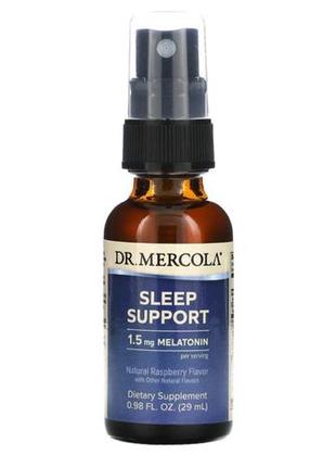 Dr. mercola, підтримка сну з мелатоніном, натуральний малинови...
