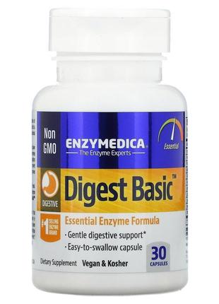 Enzymedica, digest basic, формула essential enzyme, 30 капсул