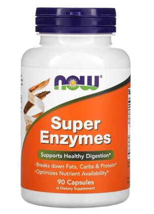 Now foods, super enzymes, 90 капсул