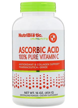 Nutribiotic, immunity, аскорбінова кислота, 100% чистий вітамі...