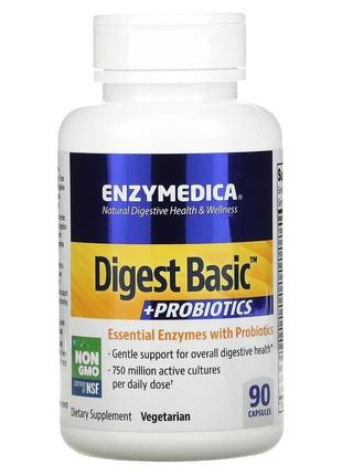 Enzymedica, digest basic + probiotics, 90 капсул