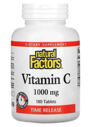 Natural factors, вітамін c, з повільним вивільненням, 1000 мг,...