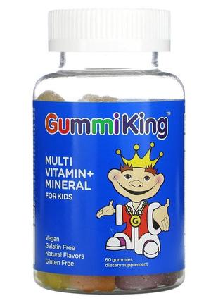 Gummiking, мультивітаміни та мінерали для дітей, полуниця, апе...