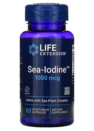 Life extension, sea-iodine, морський йод, 1000 мкг, 60 вегетар...