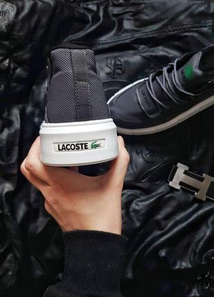 Кеды мужские lacoste grey серые (лакоста, кеди)5 фото