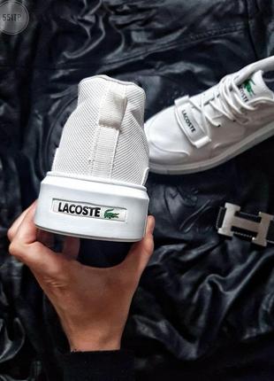 Кеды мужские lacoste white белые (лакоста, кеди)5 фото