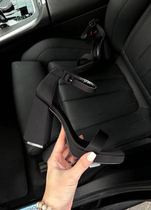 Черные женские босоножки нежные базовые на каблуке,высокие 36,37,38,39,40,413 фото