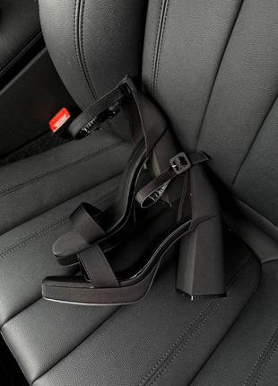 Черные женские босоножки нежные базовые на каблуке,высокие 36,37,38,39,40,419 фото