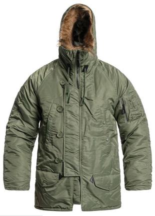 Оригінальна зимова тактична куртка mil-tec n3b parka - olive