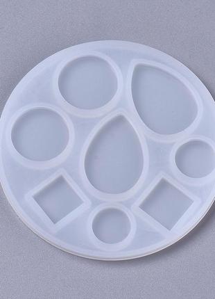 Форма для эпоксидной смолы finding молд кабошоны овальный квадратный капля белый силикон 9.2 см х 0.5 см