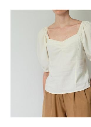 Женская льняная блуза на весну-лето. льняной топ h&m2 фото
